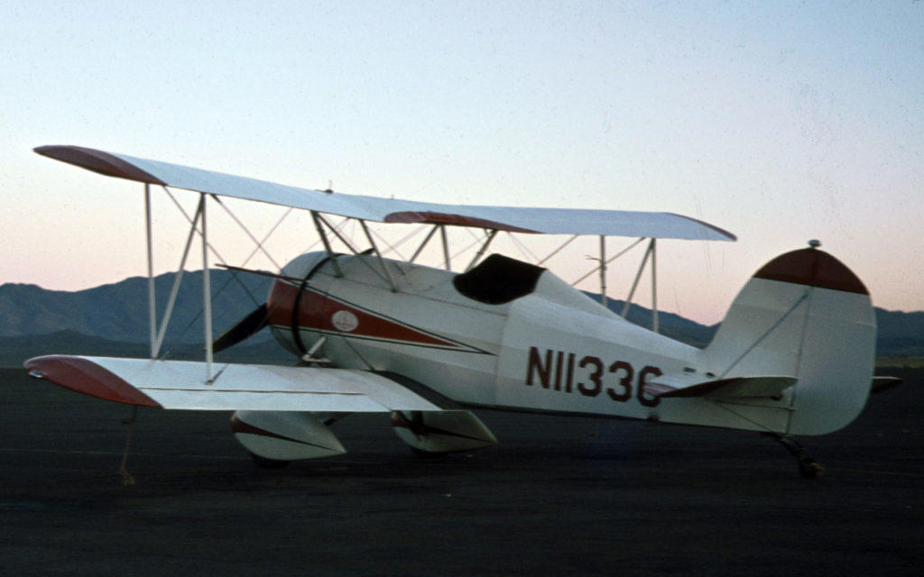 Great Lakes biplane and sunrise